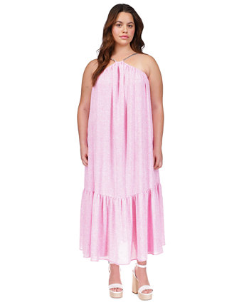 Plus Size Petal-Print Chain-Strap Maxi Dress Michael Kors