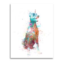 Доберман Wall Art - Акварельная собака Scott Kennedy Fine Art