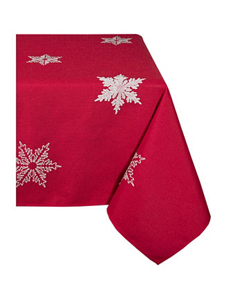 Рождественская скатерть с вышивкой "Снежинка", 70 "x 120" Xia Home Fashions