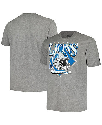 Мужская серая футболка Detroit Lions Big and Tall Helmet New Era