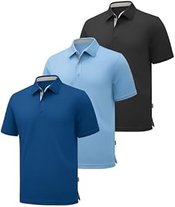 ZITY Polo Shirts for Men 3 Pack Short Sleeve Moisture Wicking T Shirt Business Casual Mens Golf Shirts Collared T-Shirts Zity