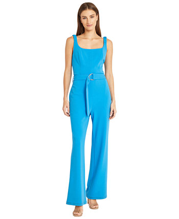 Women's Square-Neck Belted Jumpsuit Donna Morgan