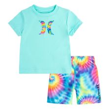 Комплект из футболки и шорт для плавания Hurley Tie-Dye H2O-Dri UPF 50+ для мальчиков и девочек младшего возраста Hurley