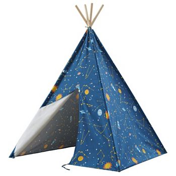 Wonder&Wise Glow in the Dark Starry Sky Indoor Kids Foldable Canvas Teepee Tent ASWEETS