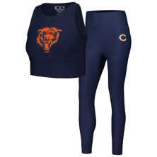 Women's Navy Chicago Bears Leggings & Midi Bra Set Unbranded