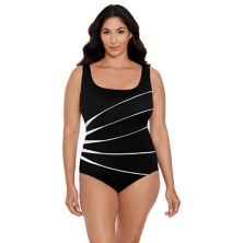 Women's Great Lengths D-Cup Long Torso Piped One-Piece Swimsuit Great Lengths