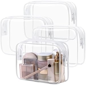 Несессер PACKISM Clear Makeup Bags, 2 Pack, Одобрено TSA, Квартерный размер PACKISM