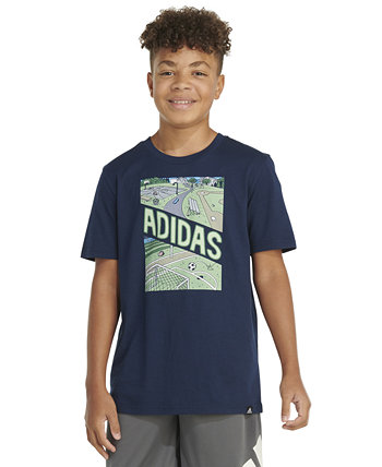 Хлопковая футболка Play Sport с короткими рукавами для больших мальчиков Adidas