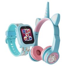 Комплект умных часов Playzoom V3 Light Blue Unicorn и наушников Bluetooth Playzoom