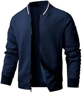 Mens Casual Jacket Lightweight Jacket Varsity Coat Wizoat