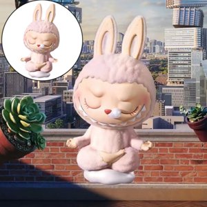 POP MART LABUBU Plush Series Lazy Yoga Figures – Random Design Collectible Action Toy for Home Decoration, Single Box Gift Uikceten