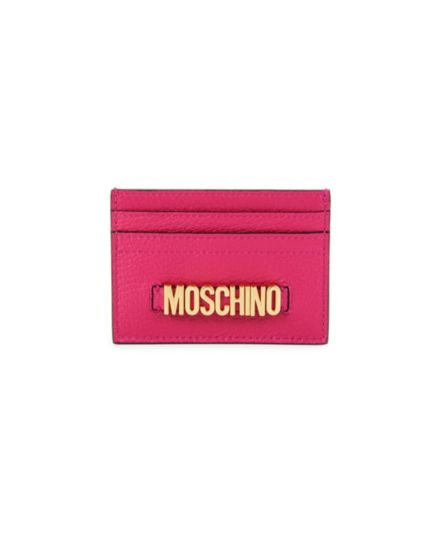 Logo Leather Card Holder Moschino