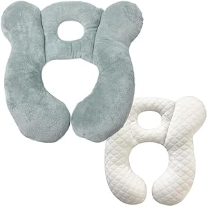 Baby Travel Pillow, Infant Head and Neck Support Cushion for Car Seat, Pushchair and Stroller (Blue Bear) Reflyaway