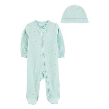 Baby Girl Carter's 2-Piece Lemon 2-Way Zip Sleep & Play Pajamas and Hat Set Carter's