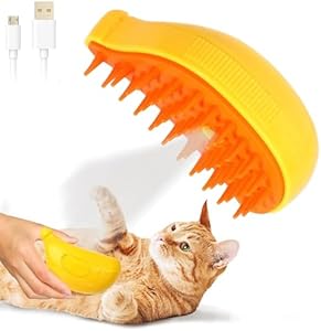 Cat Steam Brush - 3 In 1 Cat Steamy Brush, Silicone Massage Grooming Brush Rechargeable Pet Hair Remover and Grooming Tool – USB Powered Pet Accessory (Avocado) Neptniopllab