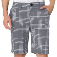 Men's Summer Plaid Shorts Regular Fit Business Chino Short Pants Lars Amadeus