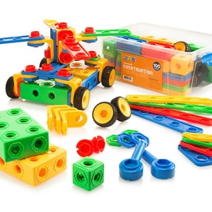 Building Blocks 104 Set - Building Toys with Car Wheels - STEM Construction Educational Fun Toy Set, Best Toy Blocks Ages 3 Years and Up - Great Educational Toys Building Sets - Play22USA Play22