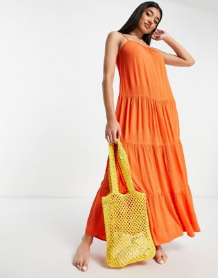 Ярко-оранжевое пляжное платье макси Influence Influence