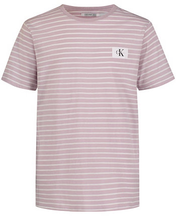 Big Boys Linear Stripe Short Sleeve T-shirt Calvin Klein