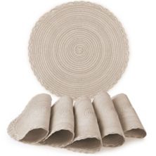 Плетеные круглые салфетки - набор из 6 шт. Zulay
