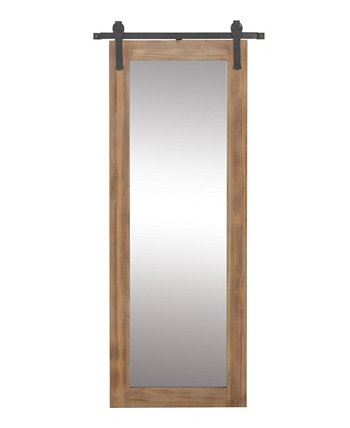 Промышленное деревянное настенное зеркало, 71 x 34 дюйма Rosemary Lane