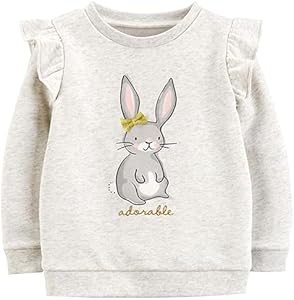 DDSOL Baby Girls Sweatshirt Unicorn Bunny Cotton Long Sleeved Tops T-Shirts Kids Toddler Pullover Clothes Size 2-8T Ddsol