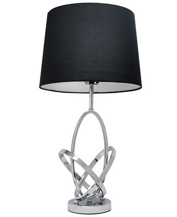 Настольная лампа из полированного хрома Elegant Designs Mod Art с черным абажуром All The Rages