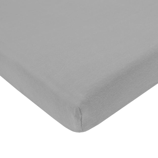 TL Care Inc Gray Cotton Fitted Sheet Crib Bed TL Care Inc