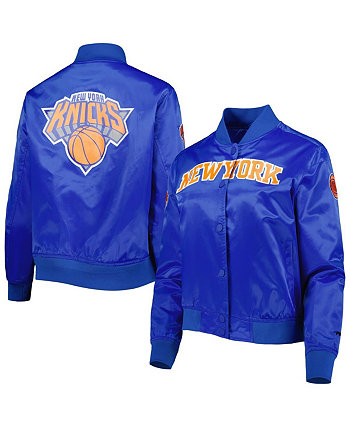 Женская синяя атласная куртка New York Knicks Classics на полной застежке Pro Standard