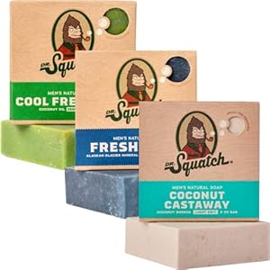 Dr. Squatch All Natural Bar Soap for Men, 3 Bar Variety Pack, Pine Tar, Cedar Citrus and Alpine Sage Dr. Squatch