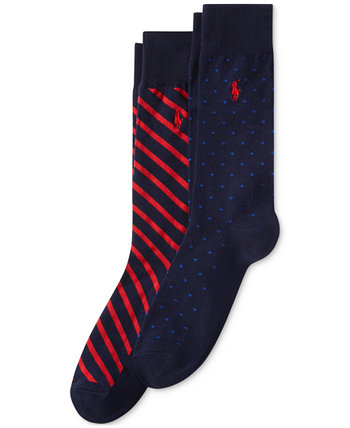 Мужские носки в горошек и полоску, 2 шт. в упаковке Polo Ralph Lauren