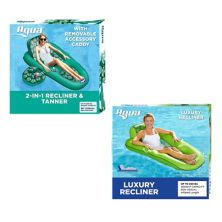 Aqua Leisure Campania Inflatable 2in1 Lounger, Floral & Luxury Water Recliner Aqua Leisure