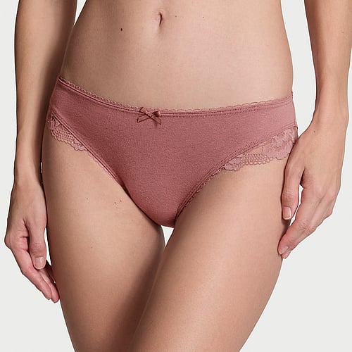 Бикини-шорты Heart Eyelet из хлопка от Victoria's Secret со средней талией и эластичным поясом Victoria's Secret