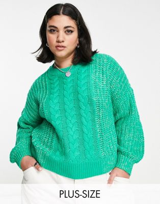 Ярко-зеленый свитер косой вязки Noisy May Curve Noisy May