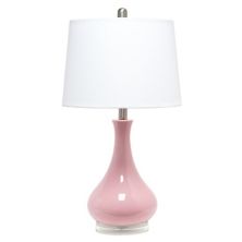Элегантный дизайн Керамическая настольная лампа в форме капли слезы - розово-розовый Elegant Designs