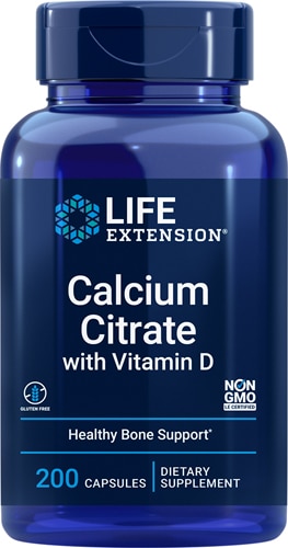 Кальций Цитрат с Витамином D - 200 вегетарианских капсул - Life Extension Life Extension