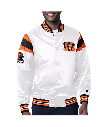 Men's White Cincinnati Bengals Satin Full-Snap Varsity Jacket Starter