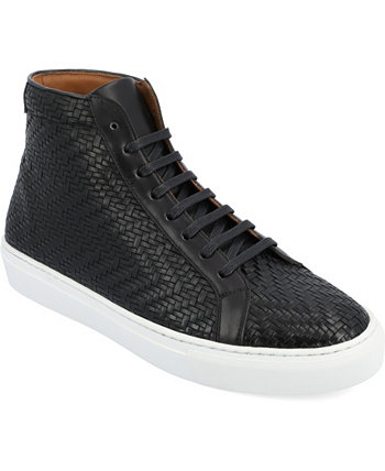 Men's Woven Handcrafted Leather High-top Lace-up Sneaker Taft