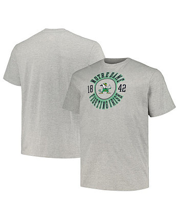 Мужская серая футболка с логотипом Notre Dame Fighting Irish Big and Tall Circle Champion