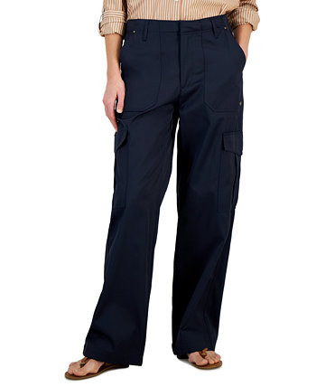 Женские брюки-карго с высокой посадкой и широкими штанинами Tommy Hilfiger
