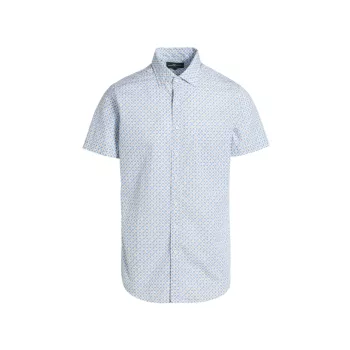 Glenariffe Geometric Cotton Short-Sleeve Shirt RODD AND GUNN