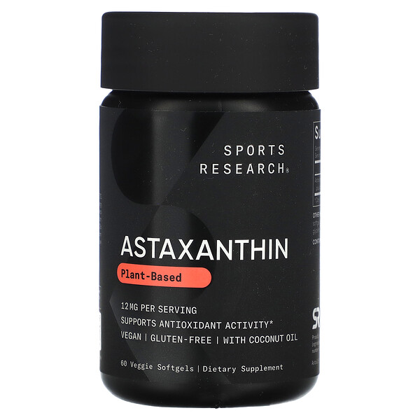 Астаксантин - 12 мг - 60 растительных капсул - Sports Research Sports Research