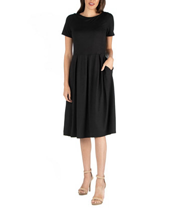 Женское платье-миди с короткими рукавами и карманом 24Seven Comfort