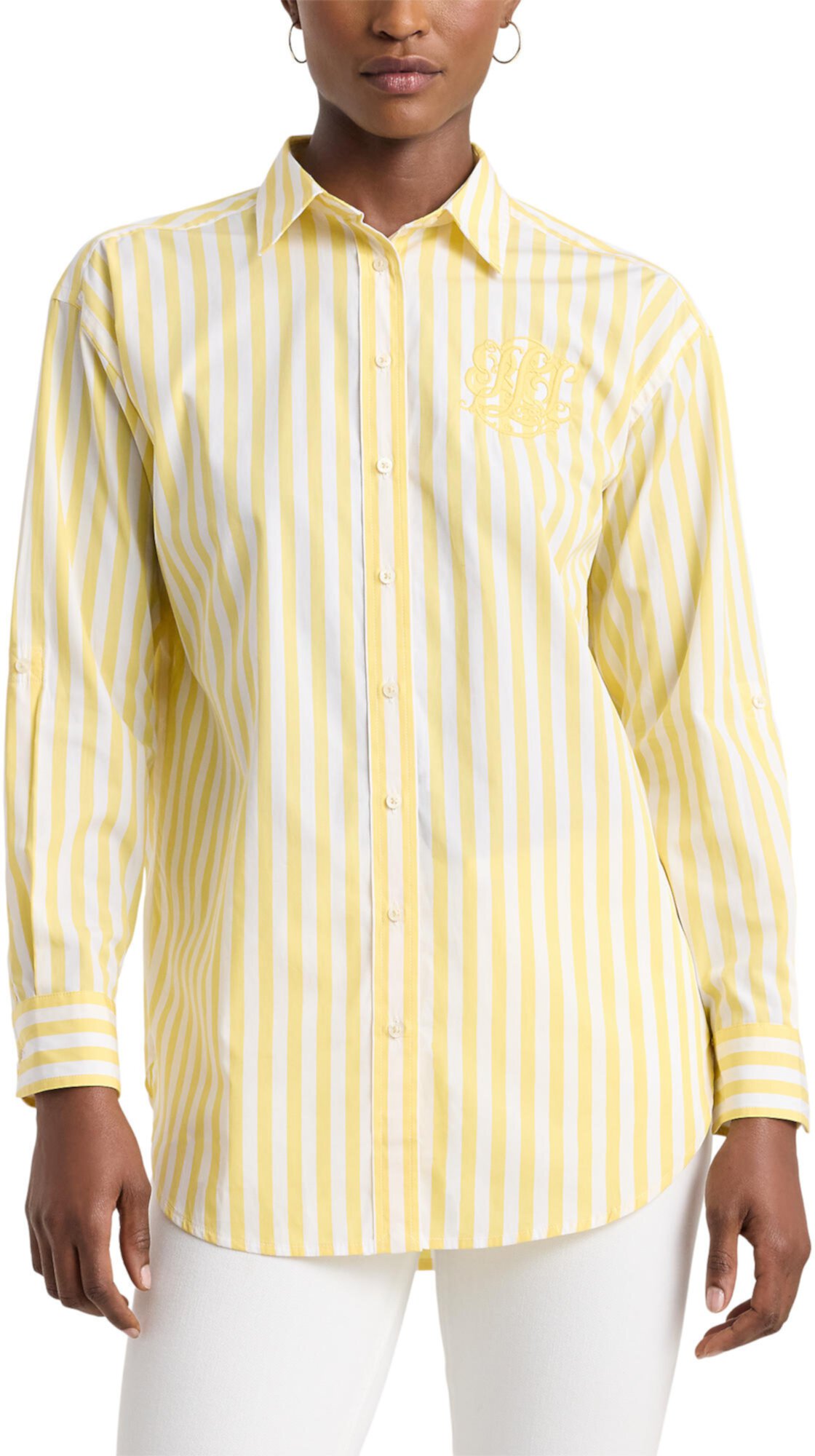 Oversize Striped Cotton Broadcloth Shirt LAUREN Ralph Lauren