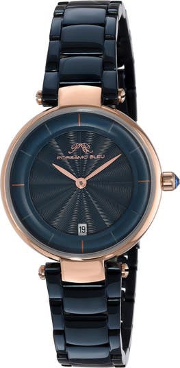 Женские часы Madison Guilloche с браслетом из нержавеющей стали, 29 мм Porsamo Bleu