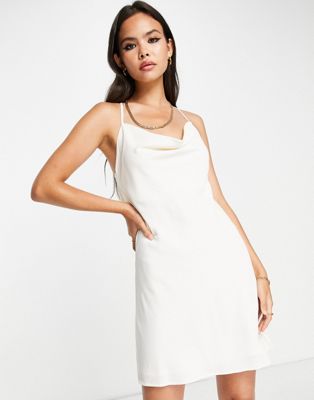 Pretty Lavish Keisha backless mini dress in matte white Pretty Lavish