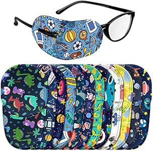 Newcotte 12 Pcs Eye Patch for Kids Girls Boys Reusable Eye Patch for Glasses over the Lens Colorful Eye Patch Toddler Eye Patch Adorable Kids Eye Patches Assorted Eye Patch Cover (Butterfly) Newcotte