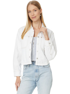 Джинсовая укороченная рубашка с длинными рукавами (Белая плитка) Madewell