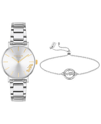 Женские часы Perry с браслетом из нержавеющей стали, 28 мм, подарочный набор COACH