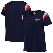 Women's Profile Navy Atlanta Braves Plus Size Scoop Neck T-Shirt Profile